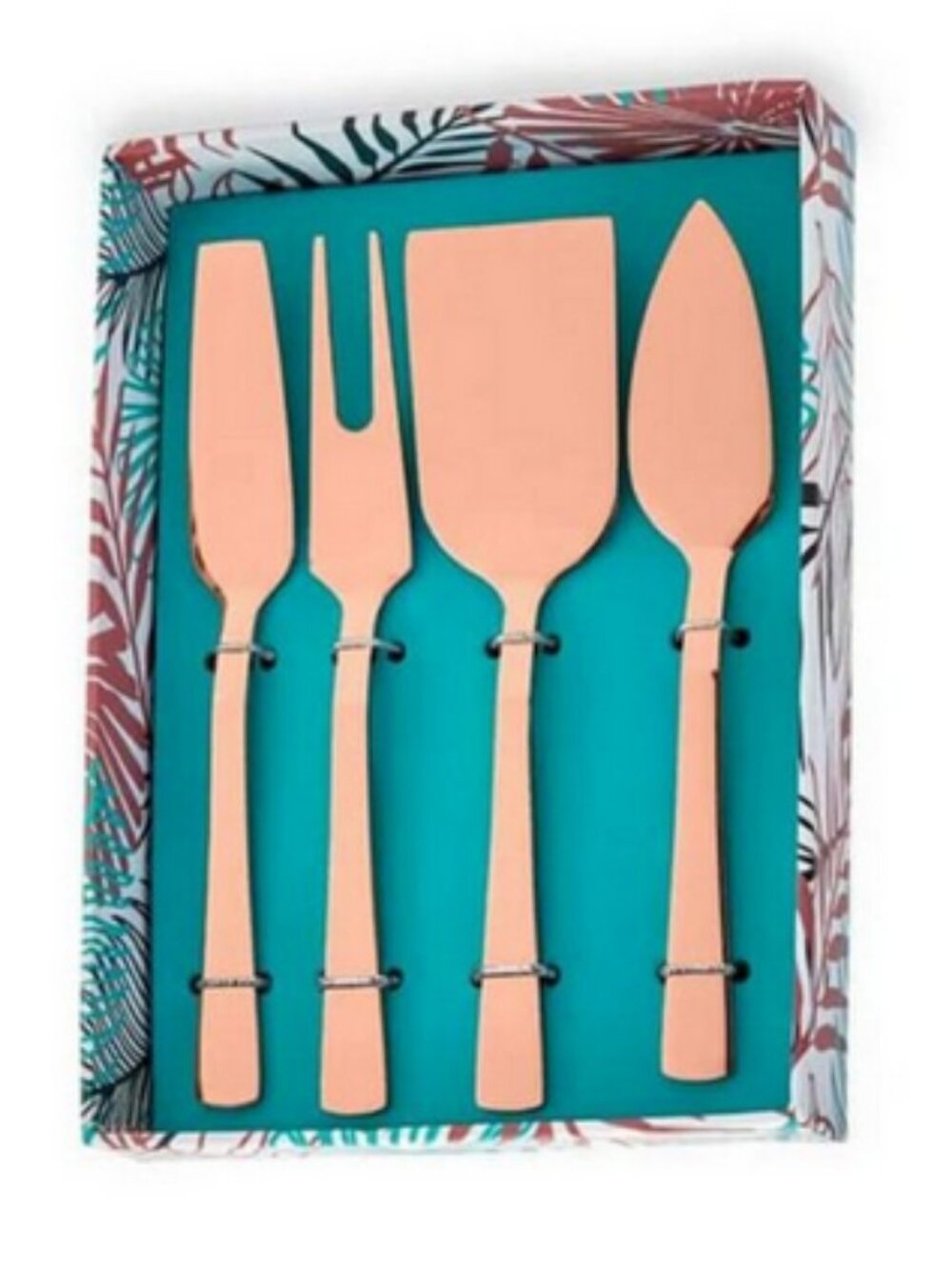 Cheese Knives Set of 4 Rose Gold Stainless Steel Modern Style 5.25" NWT Dining